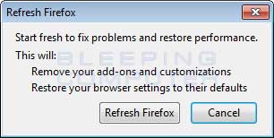 Confirmación de actualización de Firefox