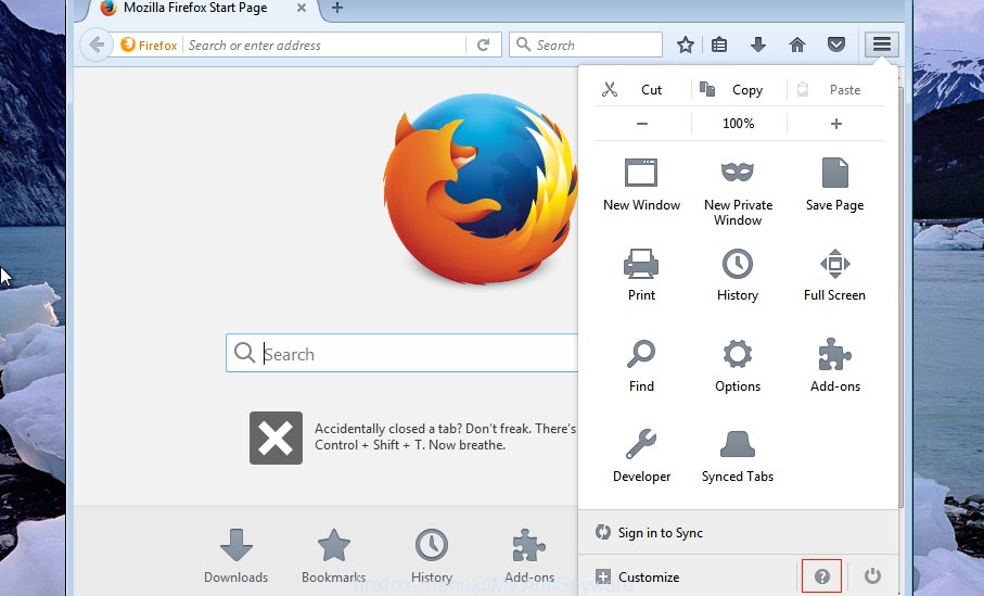 Menú Mozilla Firefox